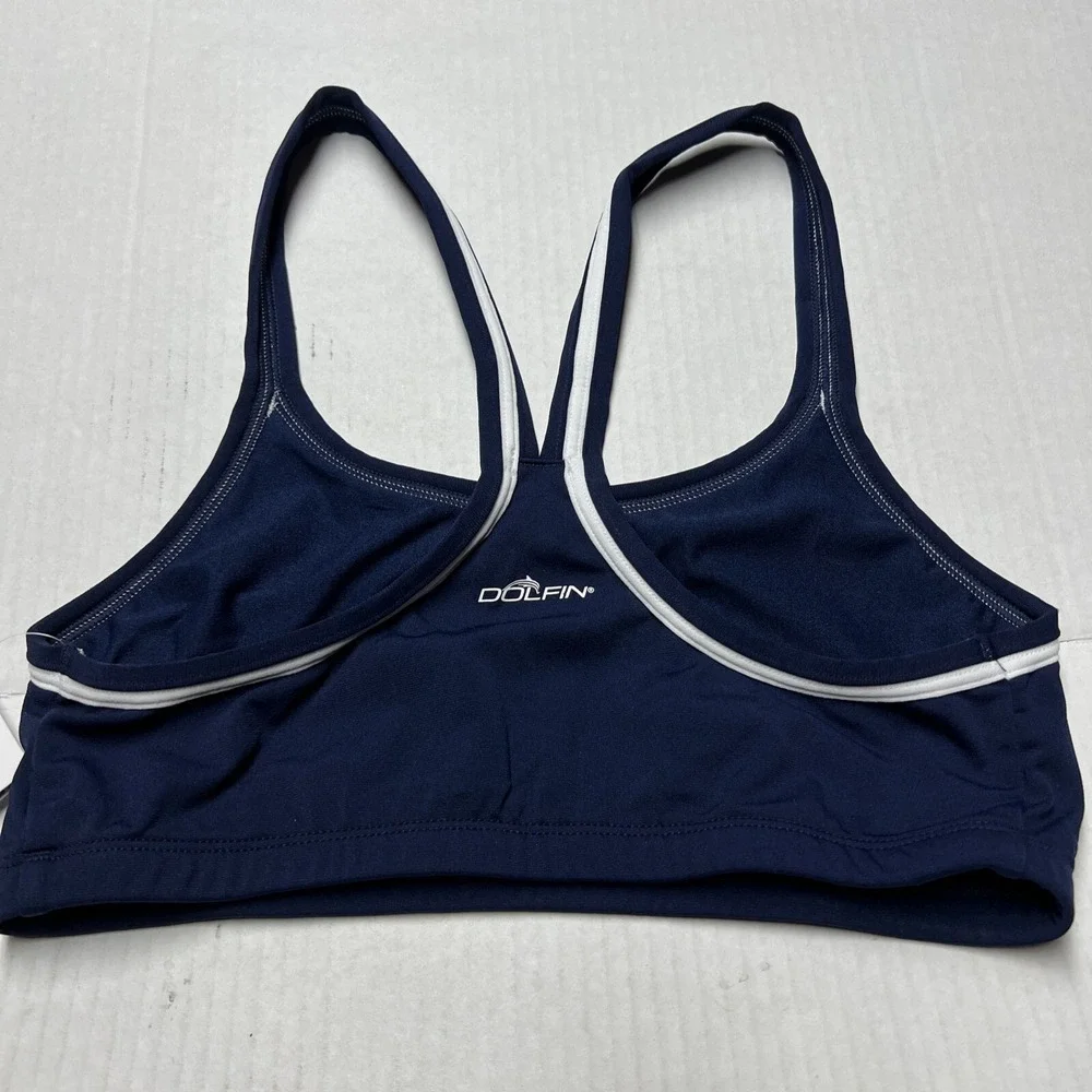 Dolfin‎ Swimwear Bikini Top Navy Blue & White Medium